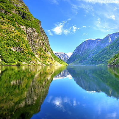 A fjord in Norway, as seen during a July cruise